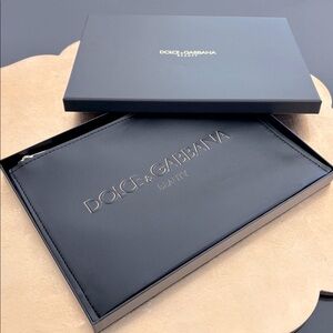 Dolce & Gabbana Black & Gold Pouch in Box